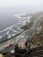  Der Fahrstuhl zur Aussichtsplattform auf dem Monte de San Pedro