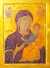 Hl. Jungfrau mit Kind (Hl. Virgin with Child), 80x60cm, Eitempera auf Holz, 1200€